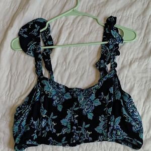 Angie Blue floral crop top